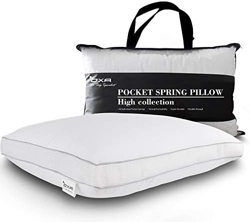 OXA Spring Bed Pillows – Newest, Breathable, Neck and Back Pain-Relieving Sleeping Pillow with 40 Separate Pocket Springs