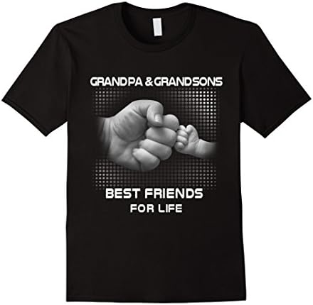 Men's Grandpa Grandsons Best Friends For Life TShirt Father's Day Large Black