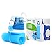 Valourgo Collapsible Water Bottle, Silicone Foldable with Leak Proof Valve BPA Free - blue 21 oz