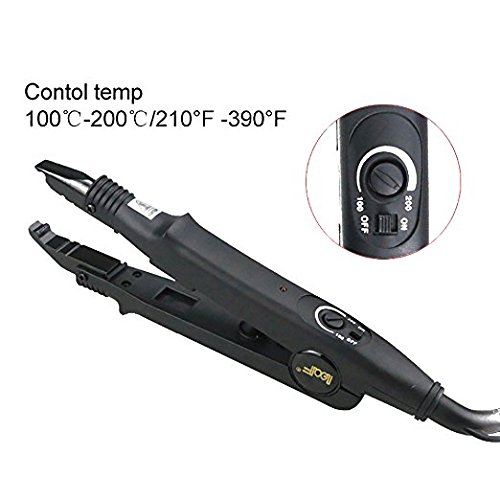 Hair Dell Ville- Universal Fusion Hair Extensions Tool Heat Iron Connector Melting Wand Black