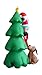 6 Foot Inflatable Christmas Santa Claus Climbing on Christmas Tree Chased by Dog Decoration