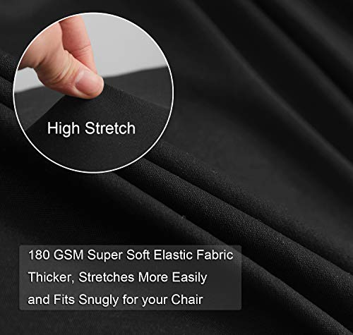 WOMACO Dining Room Bench Covers Stretch Spandex Upholstered Bench Seat Cushion Slipcovers for Kitchen Dining Bench Seat Protector (Black, Medium) - Thumbnail 3