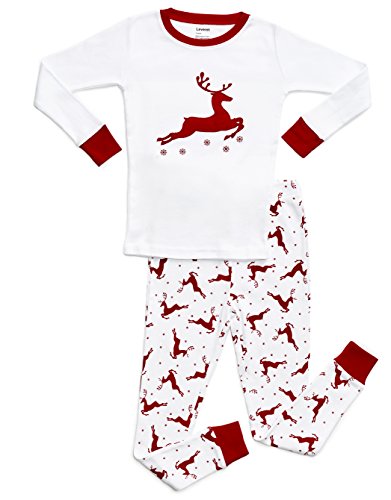 Leveret White Reindeer Pajama 4 Years
