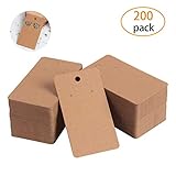 SBYURE Earring Cards 200 Pack Earring Display Cards Earring Card Holder Blank Kraft Paper Tags for Ear Studs,Earrings,and Jewelry Display,Kraft Color, 3.5x2 Inch