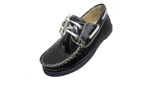 kids black boat shoes
