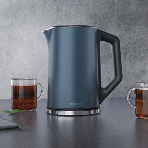 Arendo - Edelstahl Wasserkocher mit Temperatureinstellung 40-100 Grad in 5er Schritten - Doppelwand Design - Modell ELEGANT - 1,5 Liter - 2200 W - Teekocher mit Temperaturanzeige - GS - Admiral Blau – Bild 7