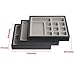 JACKCUBE Design Set of 3 Leather Stackable Jewelry Tray Earring Necklace Bracelet Ring Organizer Display Storage Box(Black, 11 x 9.5 x 1.8 inches)- :MK213S