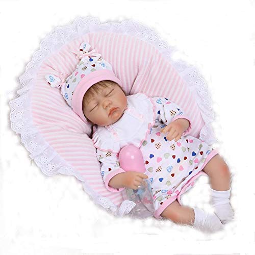 iCradle Reborn Baby Dolls Lovely 17" 42cm Reborn Baby Dolls Soft Silicone Realistic Lifelike Reborn Babies that Look Real Looking Sleeping Girl Toddler Xmas Gift Free Magnet Pacifier