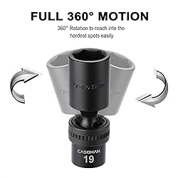CASOMAN 10 PCS 3/8" Drive Deep Standard Universal