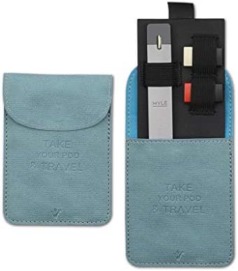 oukery Leather Wallet Pocket, Portable Ultra Thin Mini Slim Leather Wallet Pocket Carrying Pouch Storage Bag for JUUL Pods for MYLE Pod System Vape Pen Kit