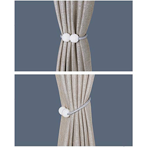 Yaunming Vorhang Raffhalter 4er Set - Magnetische Gardinenhalter Ohne Bohren