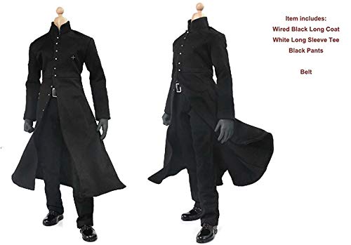 Studio one 1/6 Scale Clothes Set Black Cloak Coat Pants Belt for 12 Inch Action Figures Models Doll