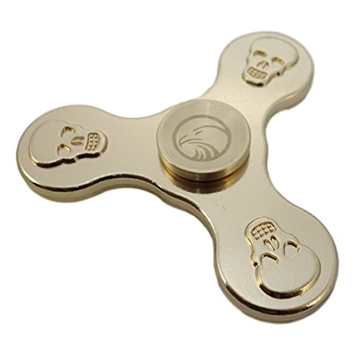 VALTCAN SKULL Tri Hand Spinner Fidget Gyro EDC Defense (GOLD)