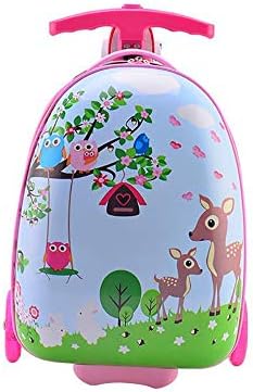 TBY Luggage, Scooter suitcase, Kid's student Luggage Trolley case Schoolbag 16 Inch PU flash tire,Pink [Energy Class A]