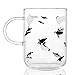ELITEA Penguin Glass Coffee Mug with Handle Clear Cute Mugs Cup for Drinking Penguin Gift 16.3oz