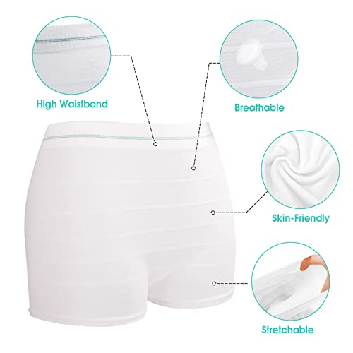 Mesh Postpartum Underwear 36 Packs Natural C-Section Delivery Post Surgical Recovery Disposable Washable Women\'s Panties (White-36pcs, M/L)