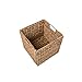 Decorative Hand-Woven Water Hyacinth Wicker Storage Baskets, Set of Three 13x11x11 Baskets Perfect for Shelving Units