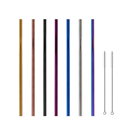 Kyerivs reusable stainless steel straws set for 6 pcs reusable wi…