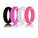 DoerDo Silicone Wedding Ring for Men Women, Durable Rubber Sport Band for Active Style - Classical Combination 4 Rings Pack (Women: Black,Purple,Pink,White, Women 5.5-6