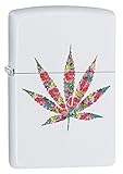 Zippo 29730 Floral Weed Design White Matte Lighter