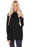 Vivahouse Women's Oversize Cowl Neck Long Sleeve Loose Knit Pullover Sweater Knitwear