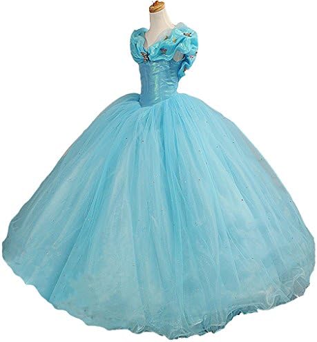 XXIBEI Big Girls' Floor Length Cinderella Pageant Dresses Ball Gowns 12 US Baby Blue