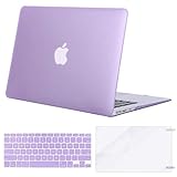 MOSISO Plastic Hard Shell Case & Keyboard Cover & Screen Protector Only Compatible with MacBook Air 13 inch (Models: A1369 & A1466, Older Version 2010-2017 Release), Light Purple