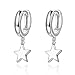 Star Huggie Hoop Earrings, Small 925 Sterling Silver Ear Cuff Dainty Minimalist Earrings