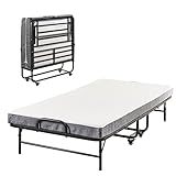 Folding Bed with Mattress Twin Size, Portable