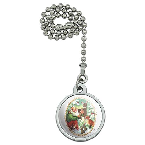 GRAPHICS & MORE Christmas Holiday Santa Claus Forest Animals Ceiling Fan and Light Pull Chain