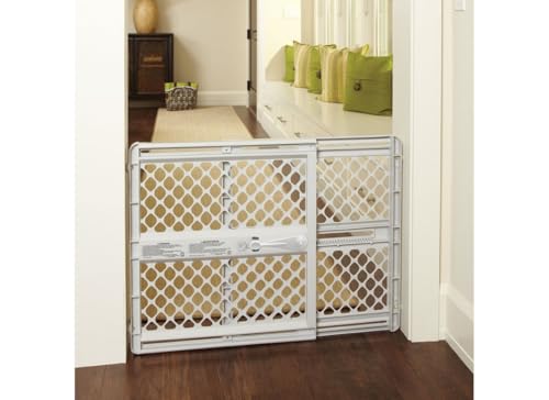 MYPET North States Universal Pet Gate: 26” - 42” Wide Dog Gate. Use as Pressure Mounted Gate or Swinging Door with Included Hardware. Dog Gates for Doorways, 26