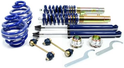 RSK Street Adjustable Coilover Kit - BMW E46 3-Series 2DR Coupe/Convertible &amp; 4DR Sedan/Wagon (323Ci 325Ci 328Ci 330Ci 323i 325i 328i 330i) - Blue (1999 2000 2001 2002 2003 2004 2005 2006)