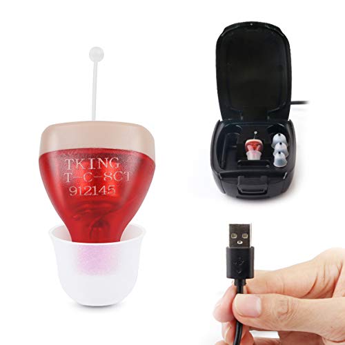 TKING Rechargeable Hearing Amplifier for Adults,Added Tinnitus Masker,Aid and Assist Hearing,Fit Both Right and Left Ear (Added Tinnitus Masker)