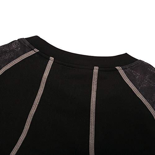 Men Compression Shirt Base Layer Long Sleeve Undershirt for Men Sport Fitness Cool Dry (XXXL, Orange) - Thumbnail 2