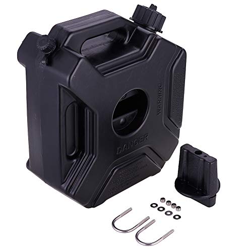 YOUNGFLY Black Gas Can 1.3 Gallon Portable Fuel Oil Petrol Storage Gas Tank Emergency Backup for Motorcycle Car SUV ATV with Lock Oil Pack Fuel Cans