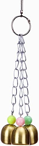 Stain Steel Bird Bell Toy Which Hanging In Cage Great for Parrots, Macaw,Cockatoos,African Greys (three)