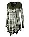 LL Womens Long Sleeve Handkerchief Hem Tie Dye/Ombre Tunics - Made in USA