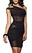 Halife Women's One Shoulder See Through Mini Dress Clubwear