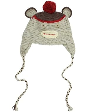 Little Boys Handmade Knit Monkey Beanie Hat