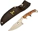 Elk Ridge ER-534 Fixed Blade Knife, Silver Blade, Burl Wood Overlay Handle, 7" Overall swatch