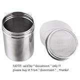 Honbay Stainless Steel Chocolate Shaker Icing Sugar Powder Cocoa Flour Coffee Sifter Cooking Tools Lid Chocolate Shaker Cocoa