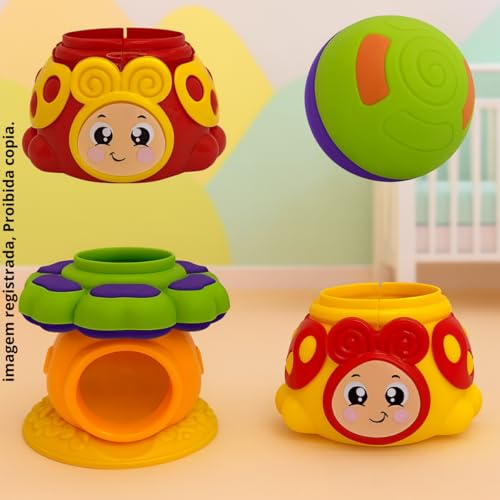 Brinquedo Educativo Joga Bolinha Joaninha Encaixar Monta Desmonta Colorido Brinquedos Para Bebe 1 ano