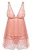 BMAKA Petite Size Lace Babydoll Lingerie Halter Chemise Dress for Women XL