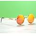COASION Vintage Round John Lennon Sunglasses Steampunk Gold Metal Frame Clear Sun Glasses (Gold Frame/Red Mirror Lens)