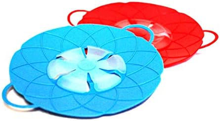 Kitchen Buddy Spill Stopper for Pots and Pans Safeguard for Over-Boiling and Cover for Microwaves Pots Pans BPA-Free Silicon Red or Blue (Blue)