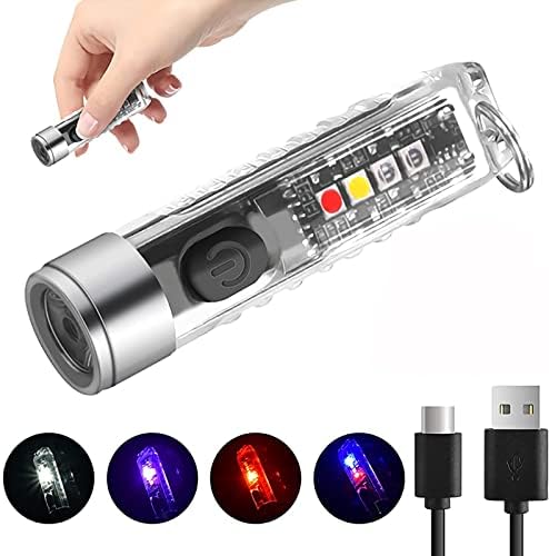 MAKINGTEC Mini LED Flashlights USB Rechargeable Small Keychain
