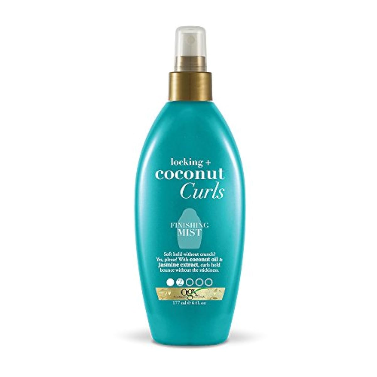 New OGX Locking + Coconut Curls Finishing Mist, 6 oz Bottle, Curl Spray