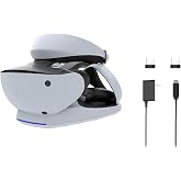 Collective Minds PSVR2 Showcase Premium Charging Station and Display Stand &ndash; Fast Charge with Magnetic Adapters, Safe Storage for PS VR2 Headset and Sense Controllers, Includes Type-C AC Adapter