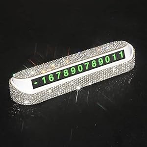 XiupzI Diamond Bling Auto Tijdelijke Parking Card Lichtgevende Telefoon Nummerplaat Verborgen Nuttige Interieur…