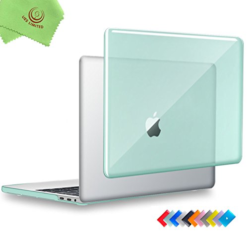 MacBook Pro 13 Case 2016, UESWILL Crystal See-Through Hard Shell Case Cover for MacBook Pro 13" (2016 Release) with/ without Touch Bar (A1706/A1708) + Microfibre Cleaning Cloth, Green